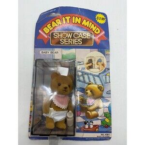 Vintage Bear It In Mind Show Case Series Baby Bear Flocked Figure BBI Toys